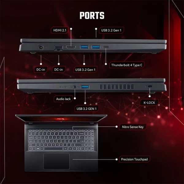 Acer Nitro Gaming (2023) Laptop – 13th Gen / Intel Core i5-13420H / 15.6inch FHD / 512GB SSD / 8GB RA