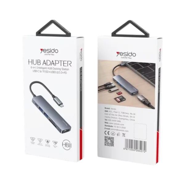 Yesido HB11 6-in-1 Hub Adapter