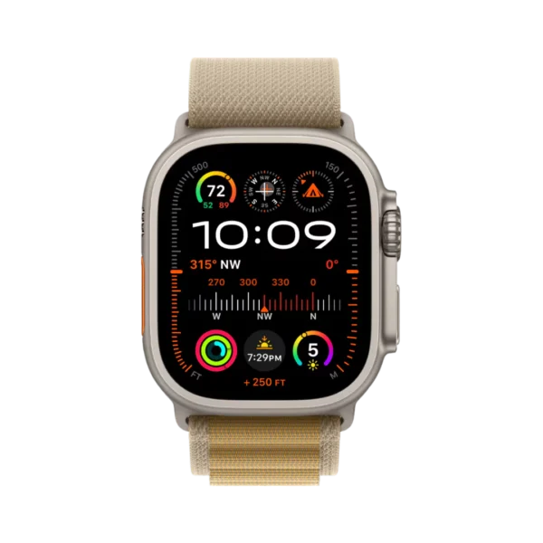 Apple Watch Ultra 2, 49mm Natural Titanium Case with Tan Alpine Loop