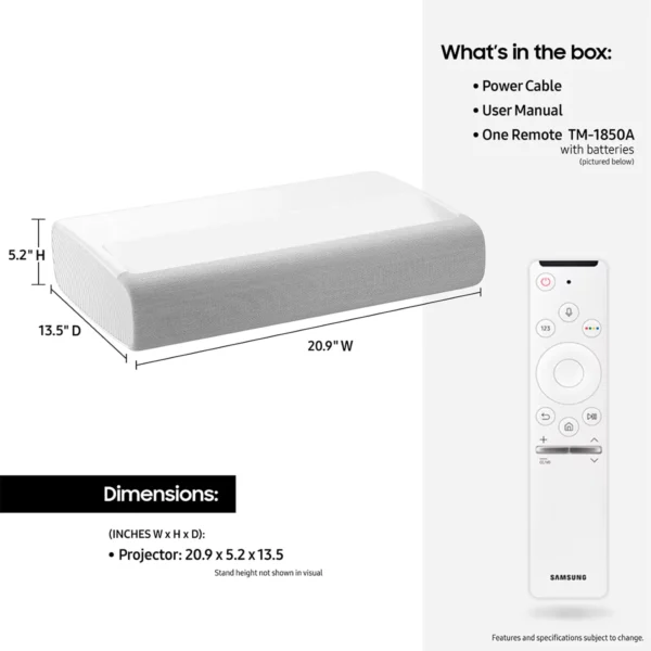 Samsung SP-LSP9TUAXZN Smart Triple Laser Projector