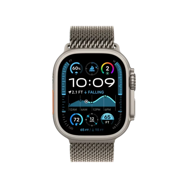 Apple Watch Ultra 2, 49MM Black Titanium Case With Titanium Milanese Loop