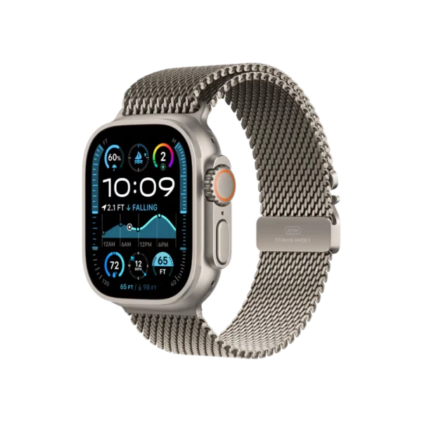 Apple Watch Ultra 2, 49MM Black Titanium Case With Titanium Milanese Loop