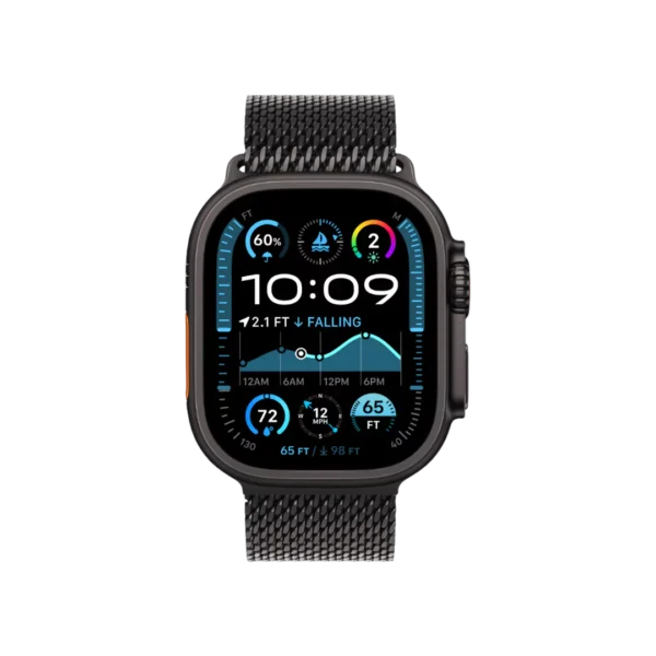 Apple Watch Ultra 2, 49MM Black Titanium Case With Titanium Milanese Loop