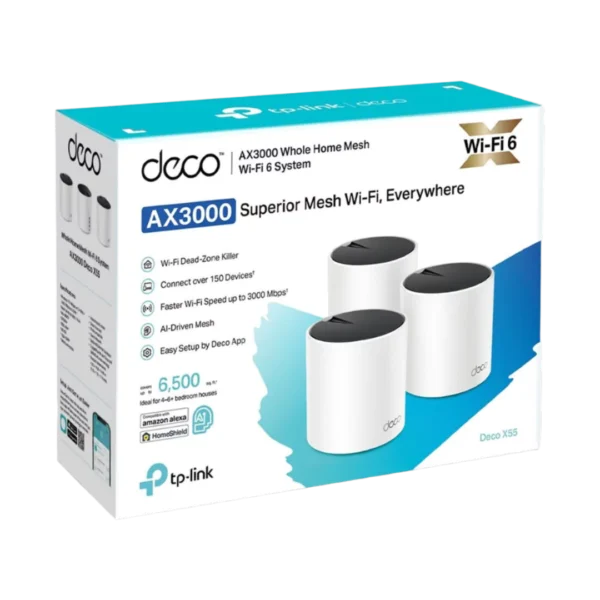TP-Link Deco AX3000 WiFi 6 Mesh System(Deco X55) - (3-pack)